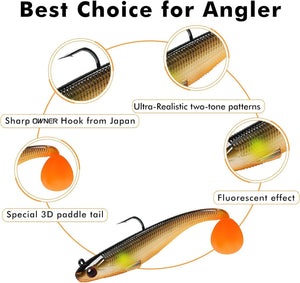 Pre-Rigged Soft Fishing Lures, Well-Made Easy Catching Lures for Family Fishing, Great Action Swimbaits with Spinner, All-Conditions Fishing Gear for Bass Trout Walleye, Crappie Fishing Jigs
