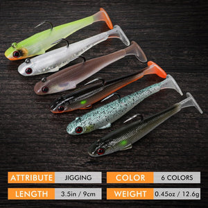 Pre-Rigged Soft Fishing Lures, Well-Made Easy Catching Lures for Family Fishing, Great Action Swimbaits with Spinner, All-Conditions Fishing Gear for Bass Trout Walleye, Crappie Fishing Jigs